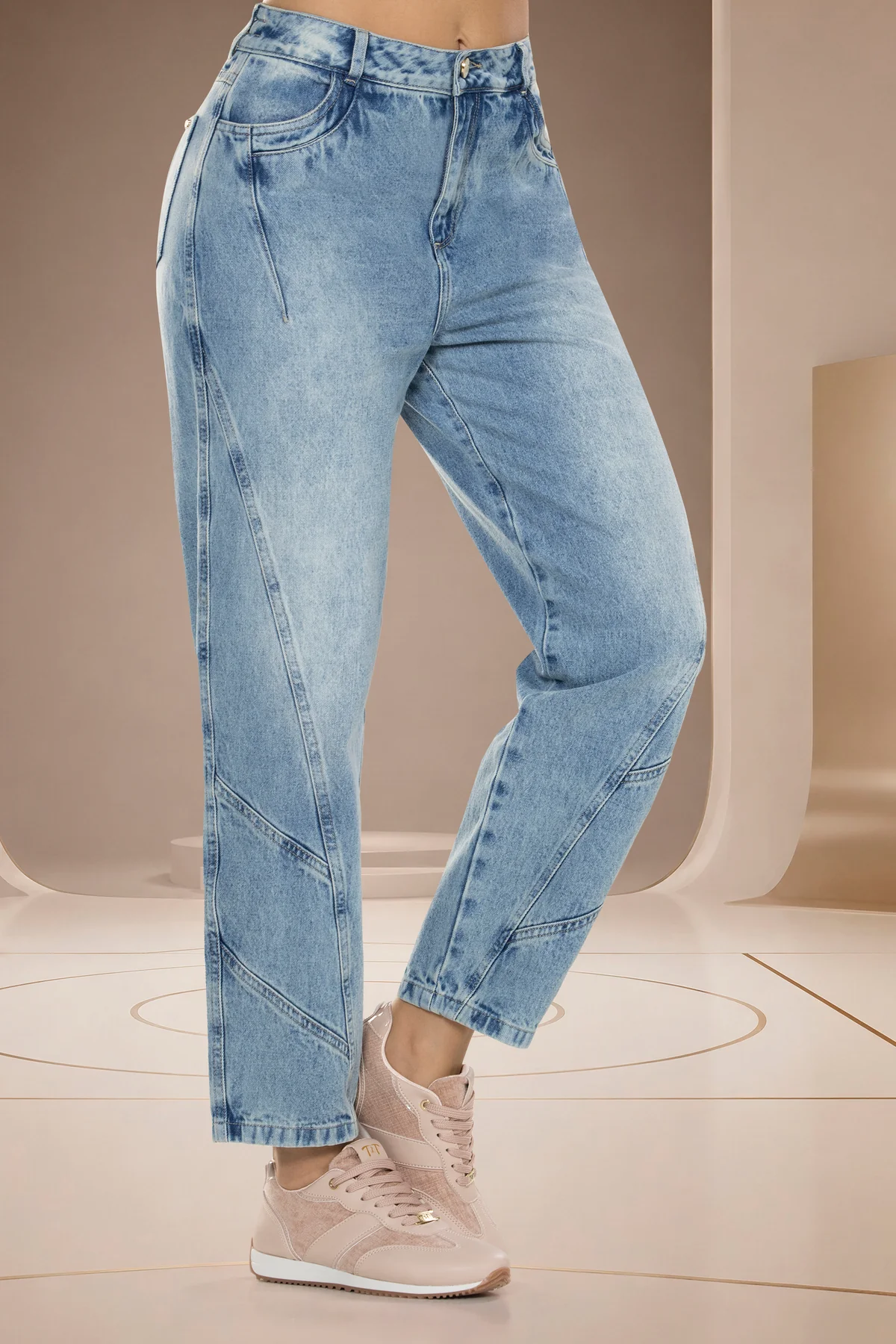 Jean Barrel Tiro Alto Azul Claro – ALEMANIA