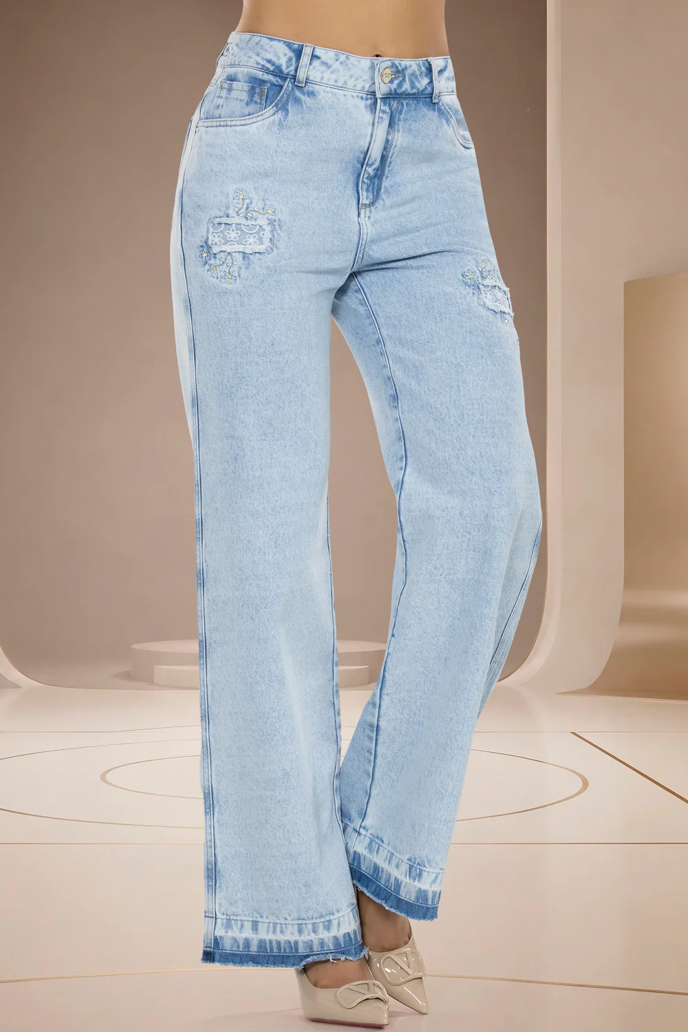 Jean Palazzo Tiro Alto Azul Claro – CATAR