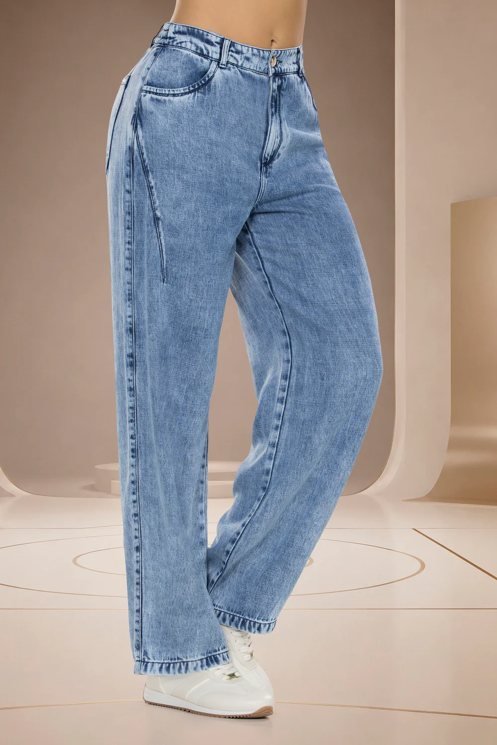Jean Mom Tiro Alto Azul Medio – ESPAÑA